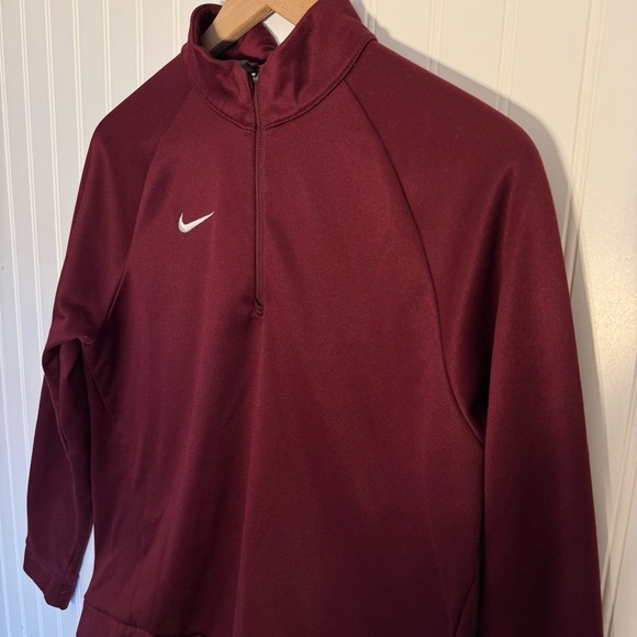 Nike Dri-Fit Men’s Fleece Maroon 1/4 Zip Pullover Size Medium - Picture 3 of 11